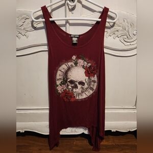 Hot Topic Red Asymmetrical Tank Top